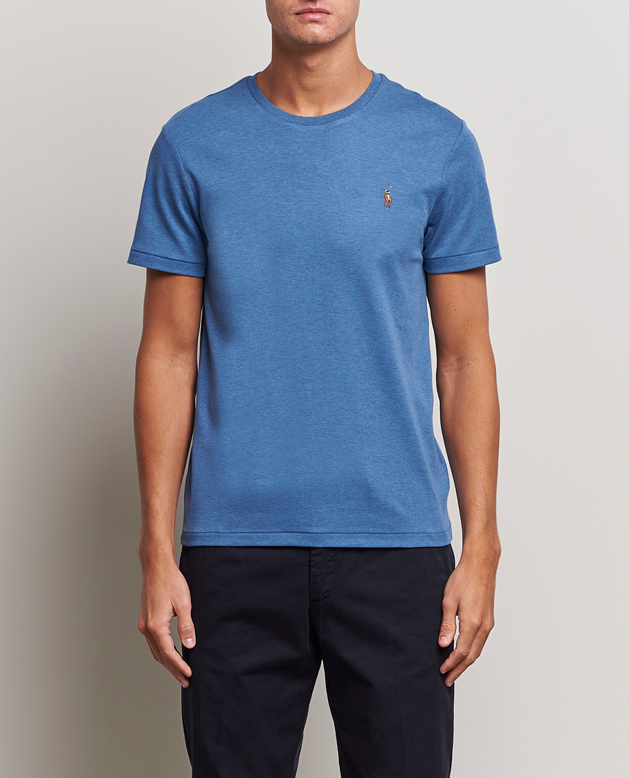 Polo Ralph Lauren Luxury Pima Cotton Crew Neck T-Shirt Fog Blue