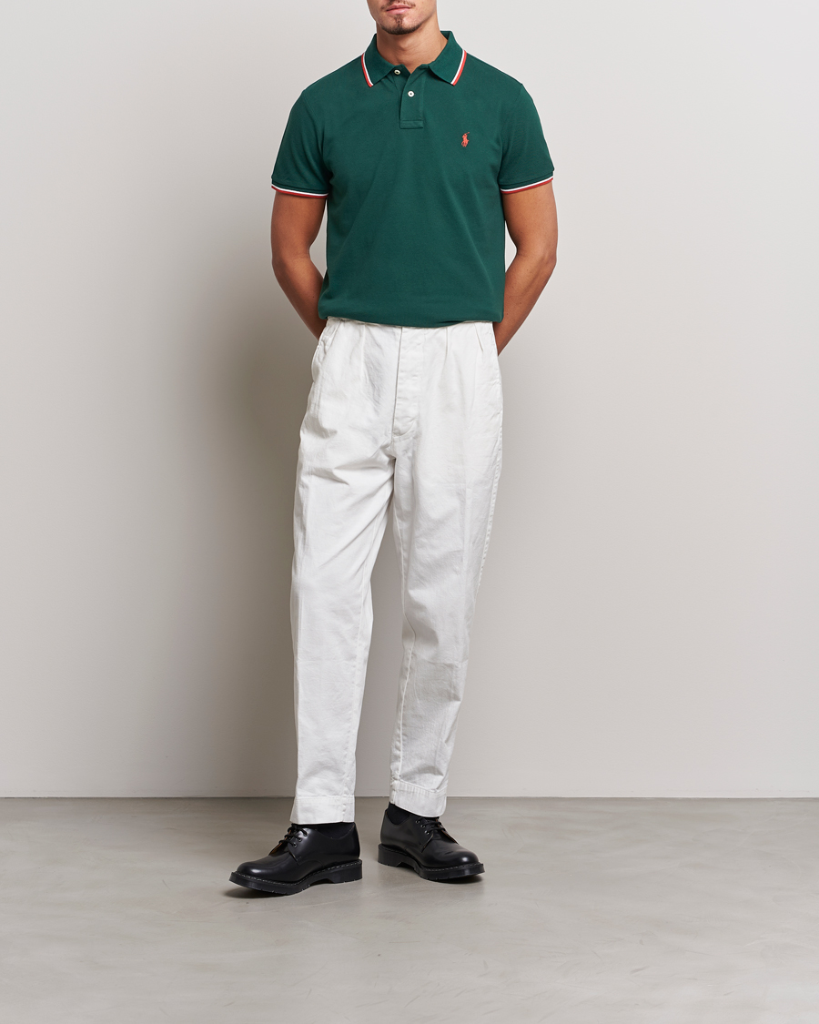 Polo Ralph Lauren Custom Slim Fit Piped Polo Hunt Club Green at