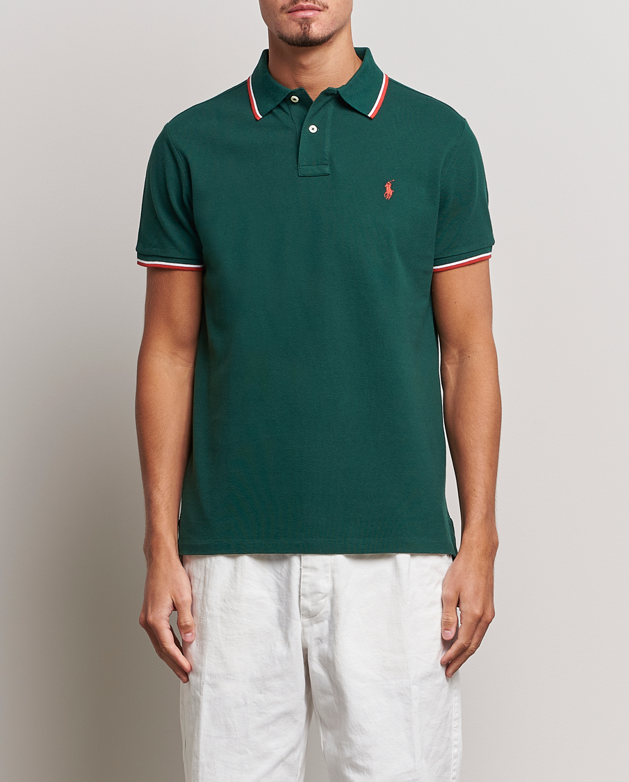 Polo Ralph Lauren Custom Slim Fit Piped Polo Hunt Club Green at