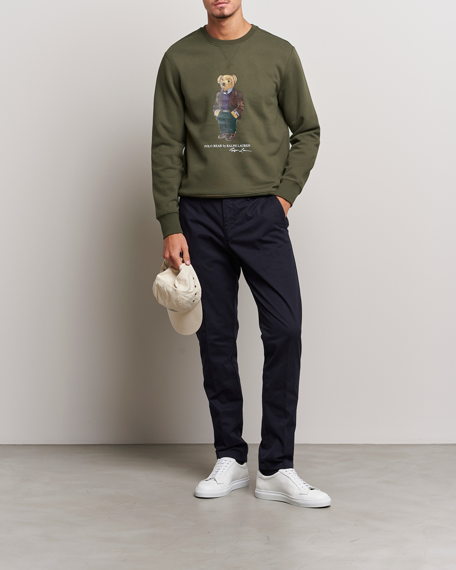 Polo Ralph Lauren Printed Denim Bear Sweatshirt Expedition Olive