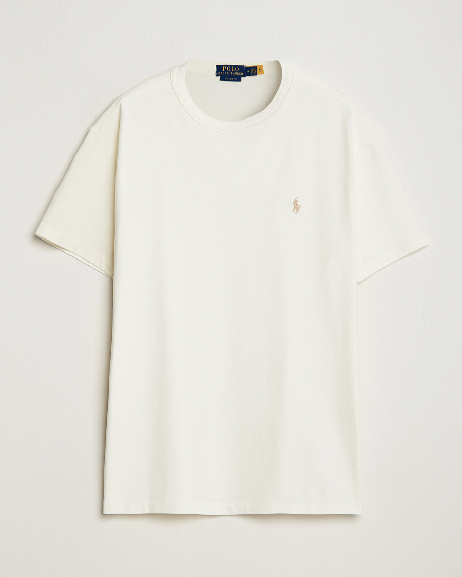 Polo Ralph Lauren Loopback Crew Neck T Shirt Clubhouse Cream at