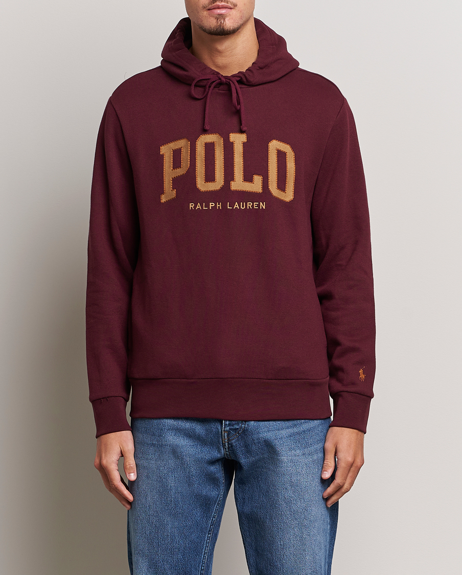 Polo Ralph Lauren RL Fleece Logo Hoodie Harvard Wine at CareOfCarl.com