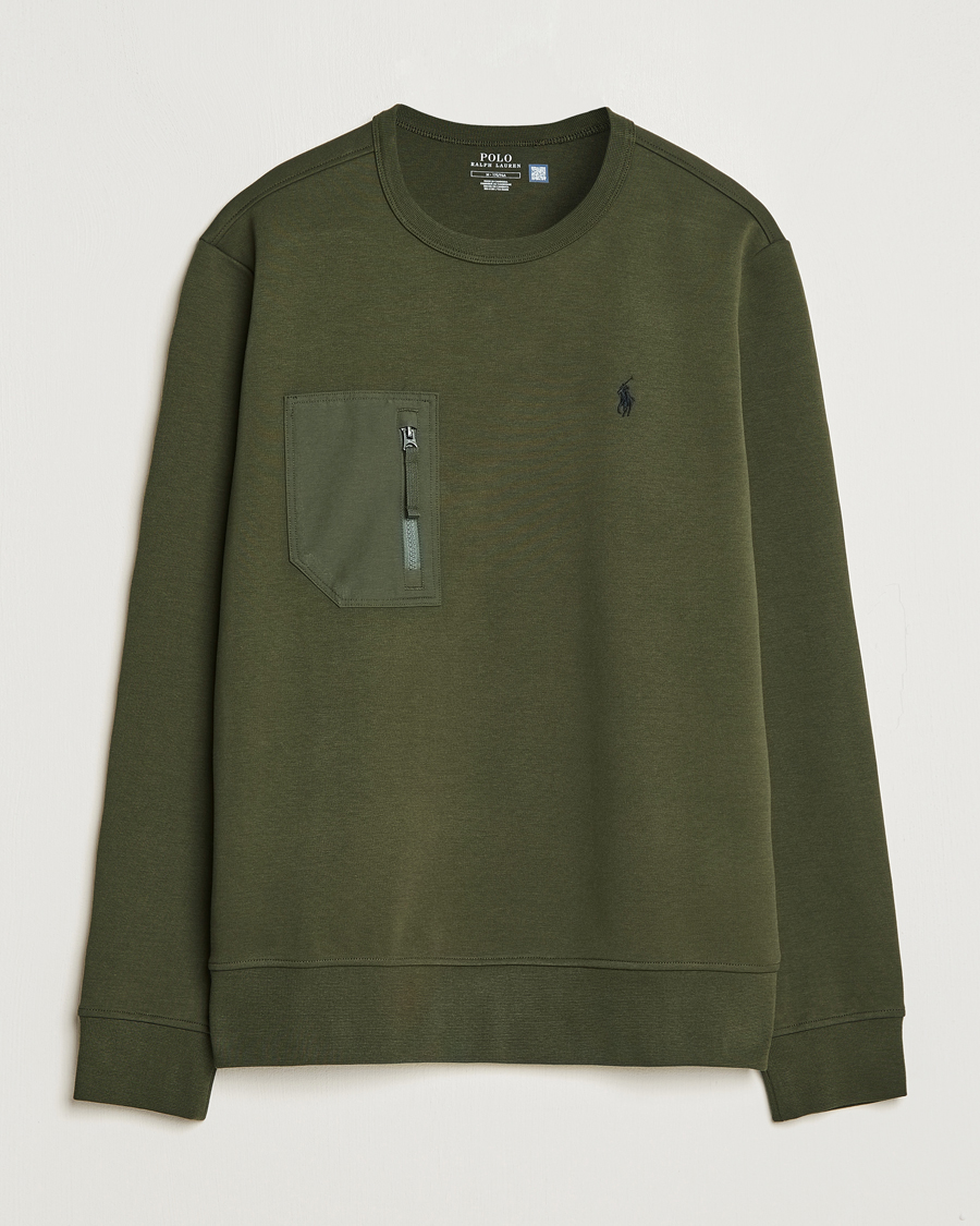 New Polo Ralph Lauren Men's Olive Crew-Neck shops Double Knit Pullover Sweatshirt XL