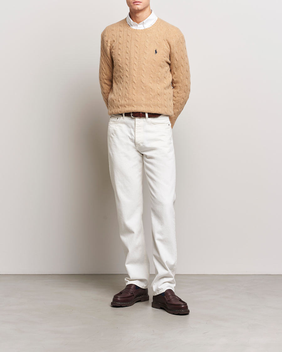 Camel cable outlet knit sweater