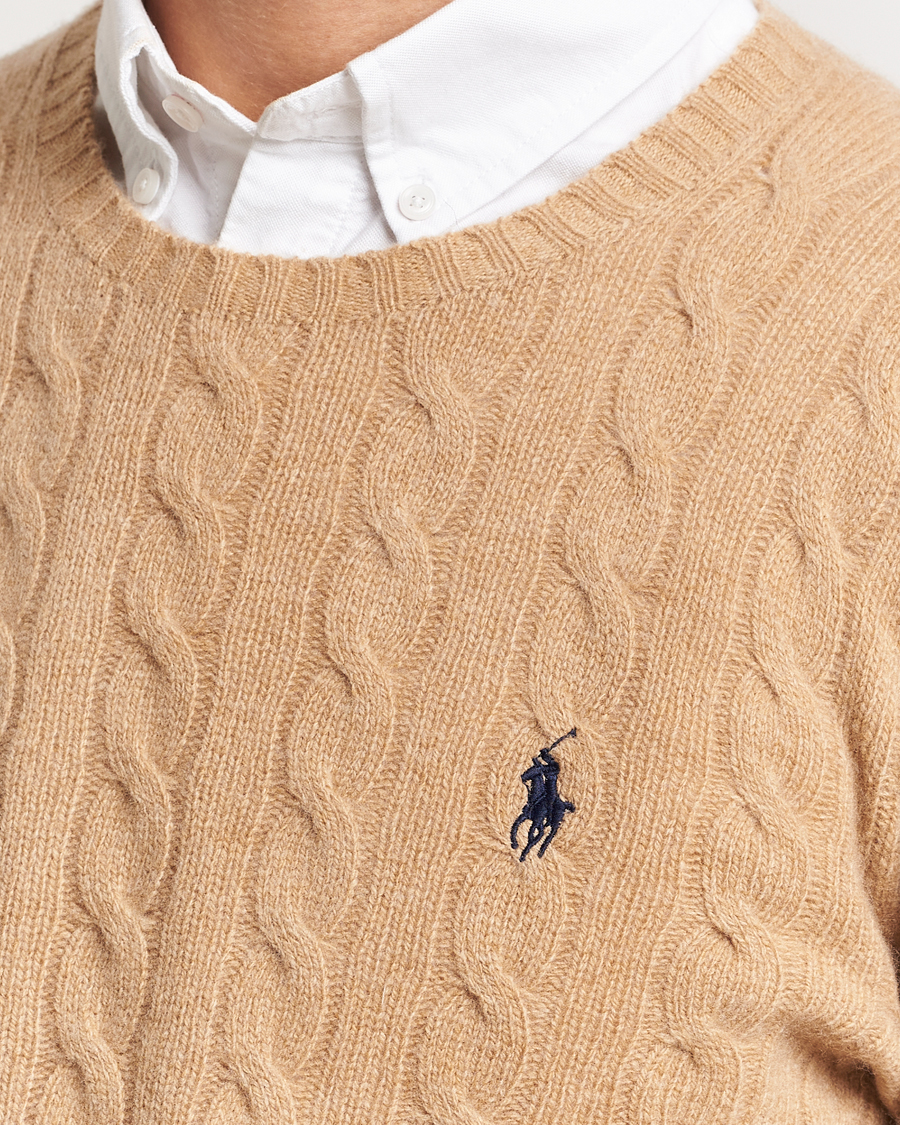 Polo Ralph Lauren Wool/Cashmere Cable Sweater Camel Melange at