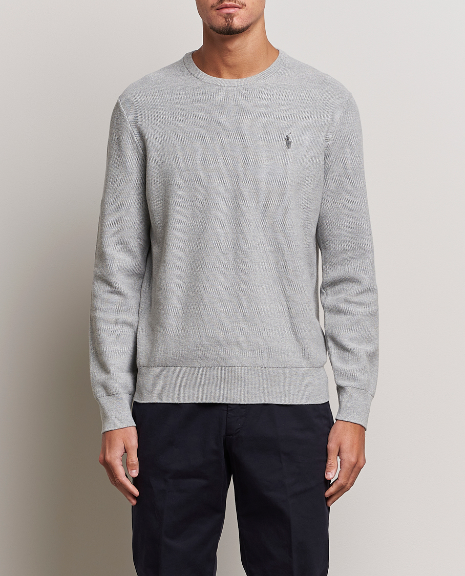 Polo Ralph Lauren Textured Crew Neck Sweater Andover Heather at CareOfCarl