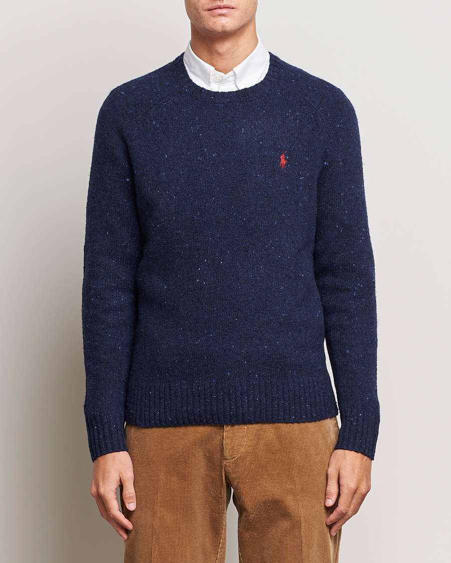 Polo Ralph Lauren Wool Knitted Donegal Sweater Ancient Navy at CareOfCarl.c