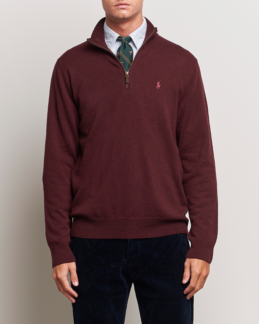 Ralph lauren merino deals wool half zip sweater