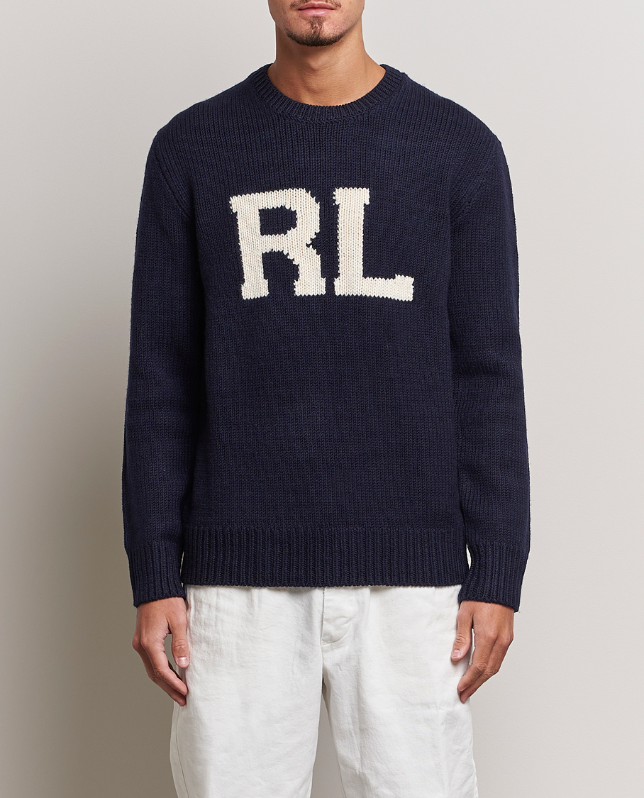 Polo Ralph Lauren Knitted Flag Sweater Hunter Navy At CareOfCarl.com