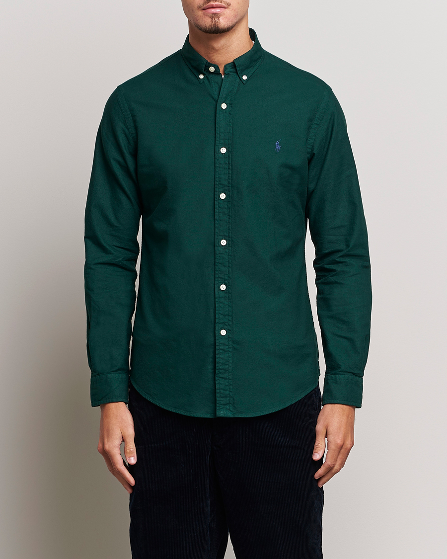Men |  | Polo Ralph Lauren | Slim Fit Garment Dyed Oxford Moss Agate