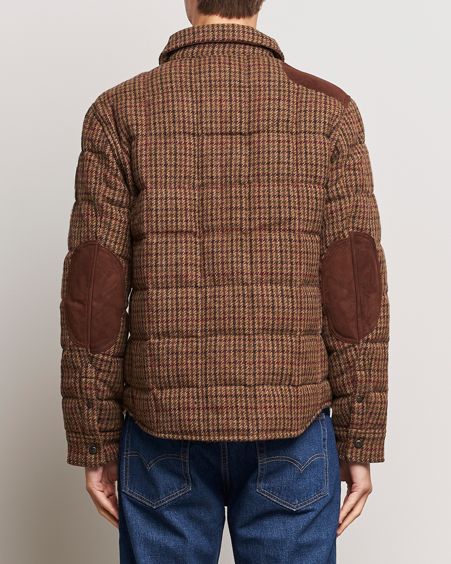 Men | Coats & Jackets | Polo Ralph Lauren | Wool Checked Down Shirt Jacket Brown/Burgundy