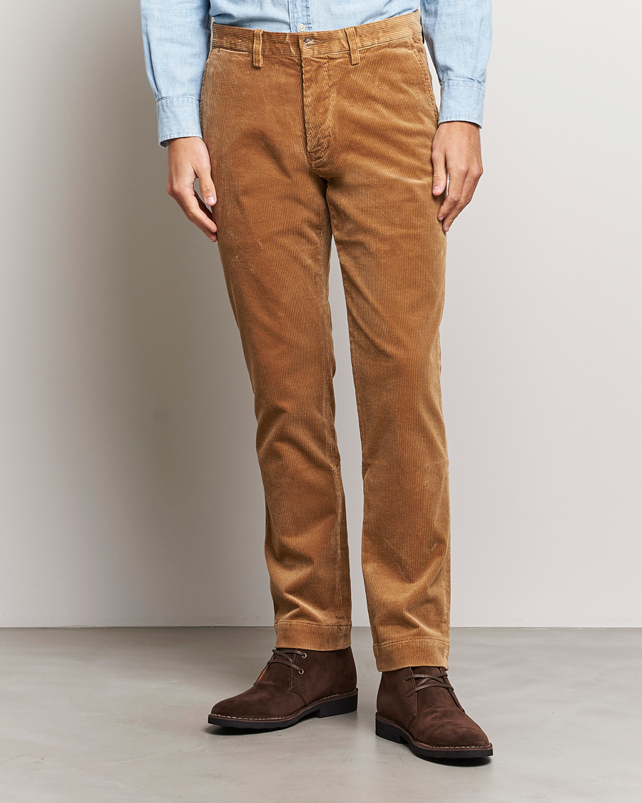 Canali Slim Fit Corduroy Trousers Navy at CareOfCarl.com