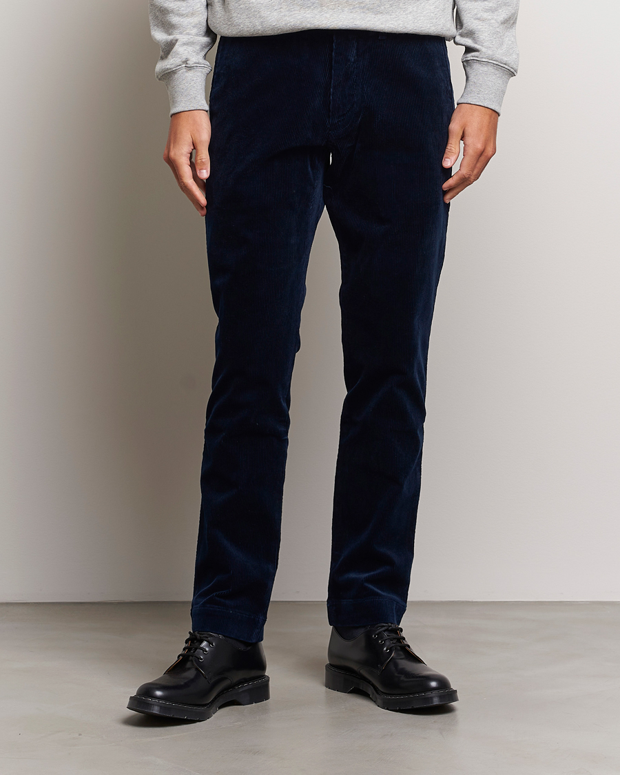 Mens Casual Everyday Trousers  Navy Corduroy  Percival Menswear