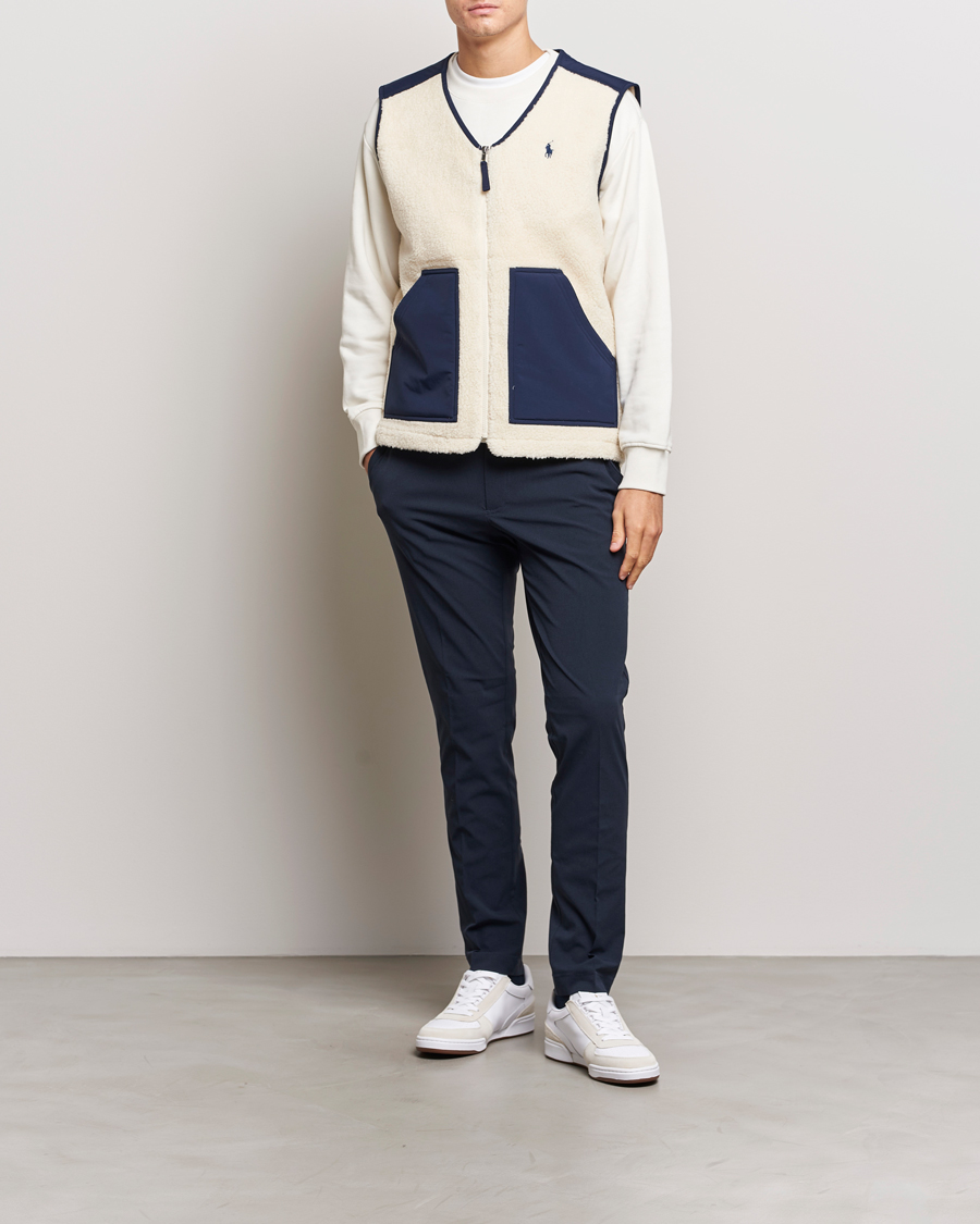 Polo Ralph Lauren Gilet Pile Vest Winter Cream/Newport Navy at