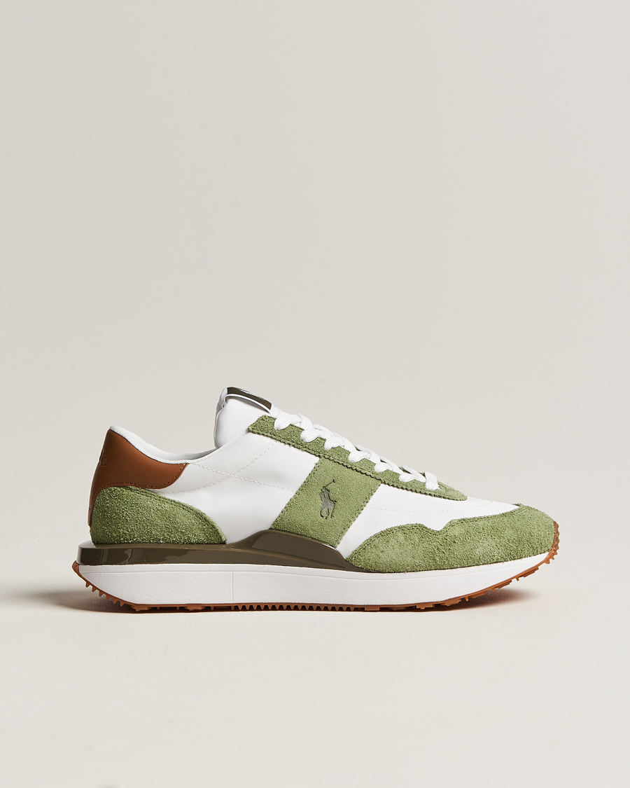 Polo Ralph Lauren Train 89 Running Sneaker White Olive at