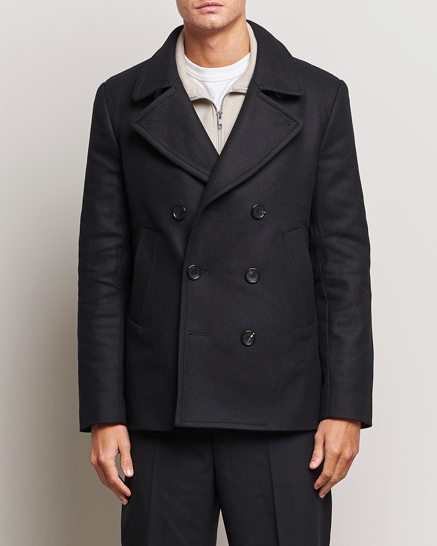 PS Paul Smith Wool Peacoat Black at CareOfCarl.com