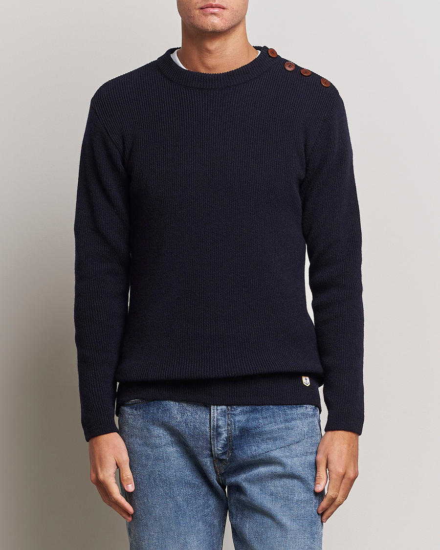 Armor lux Pull Marin Wool Sweater Navy at CareOfCarl