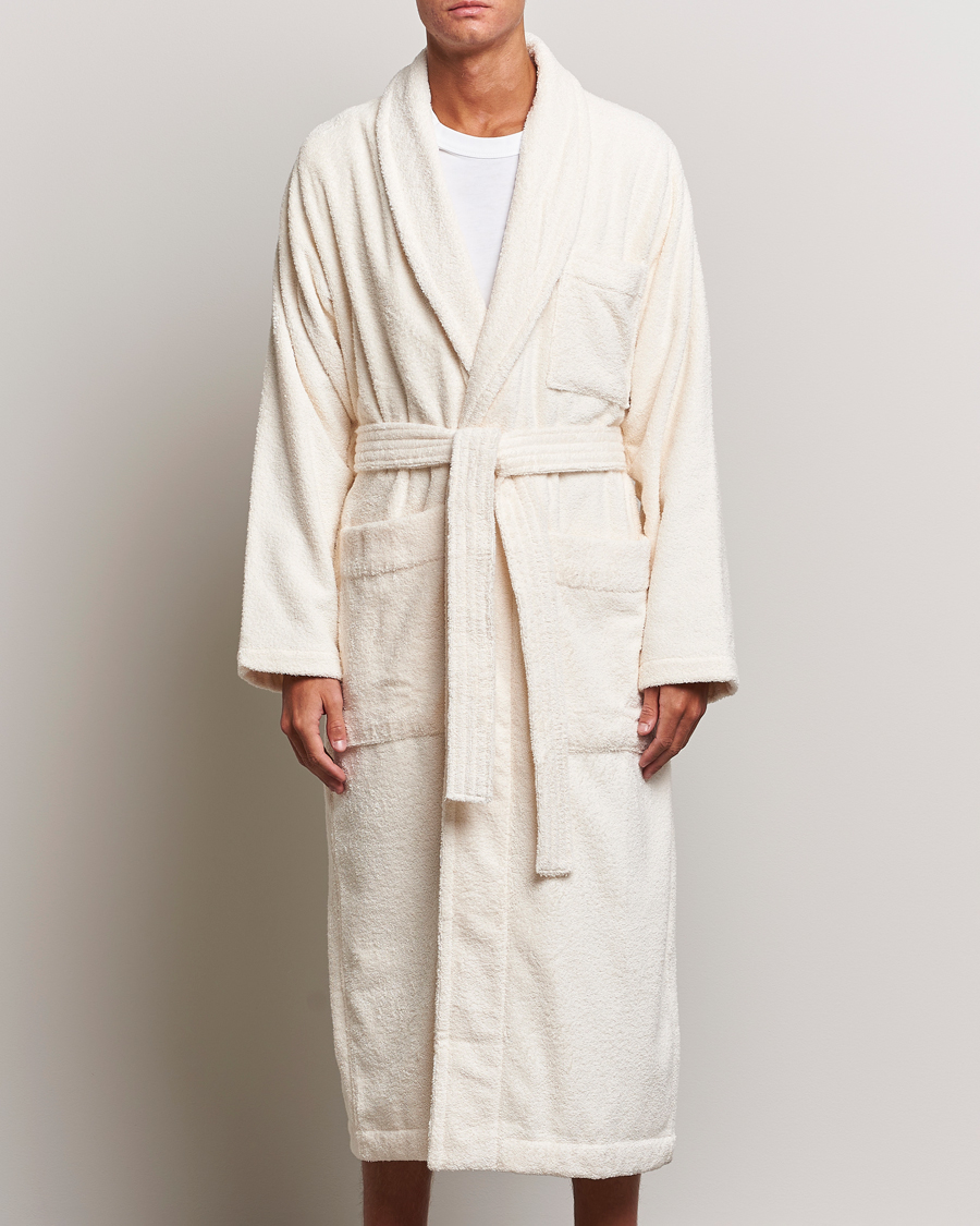 Tekla Organic Terry Bathrobe Ivory at CareOfCarl