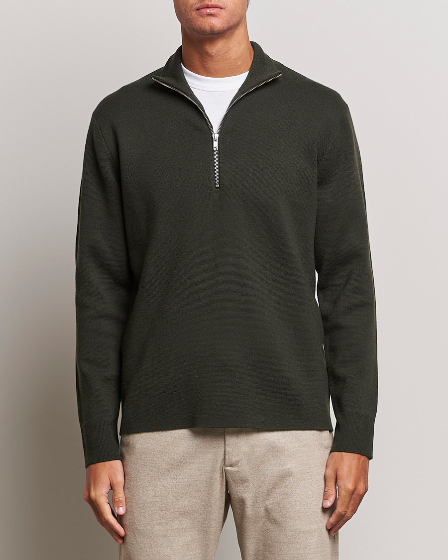 Men |  | NN07 | Harald Cotton/Modal Half Zip Dark Army