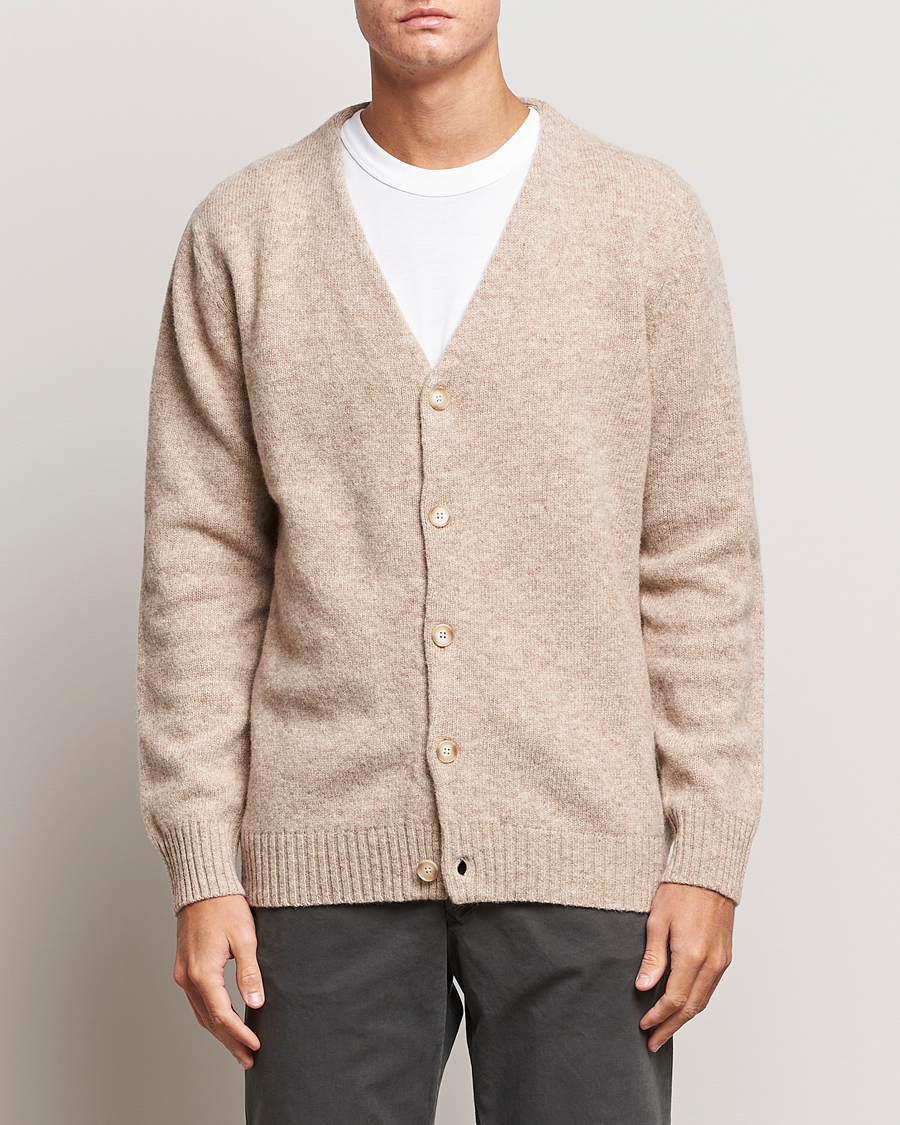 NN07 Nathan Brushed Cardigan Khaki Melange at CareOfCarl.com