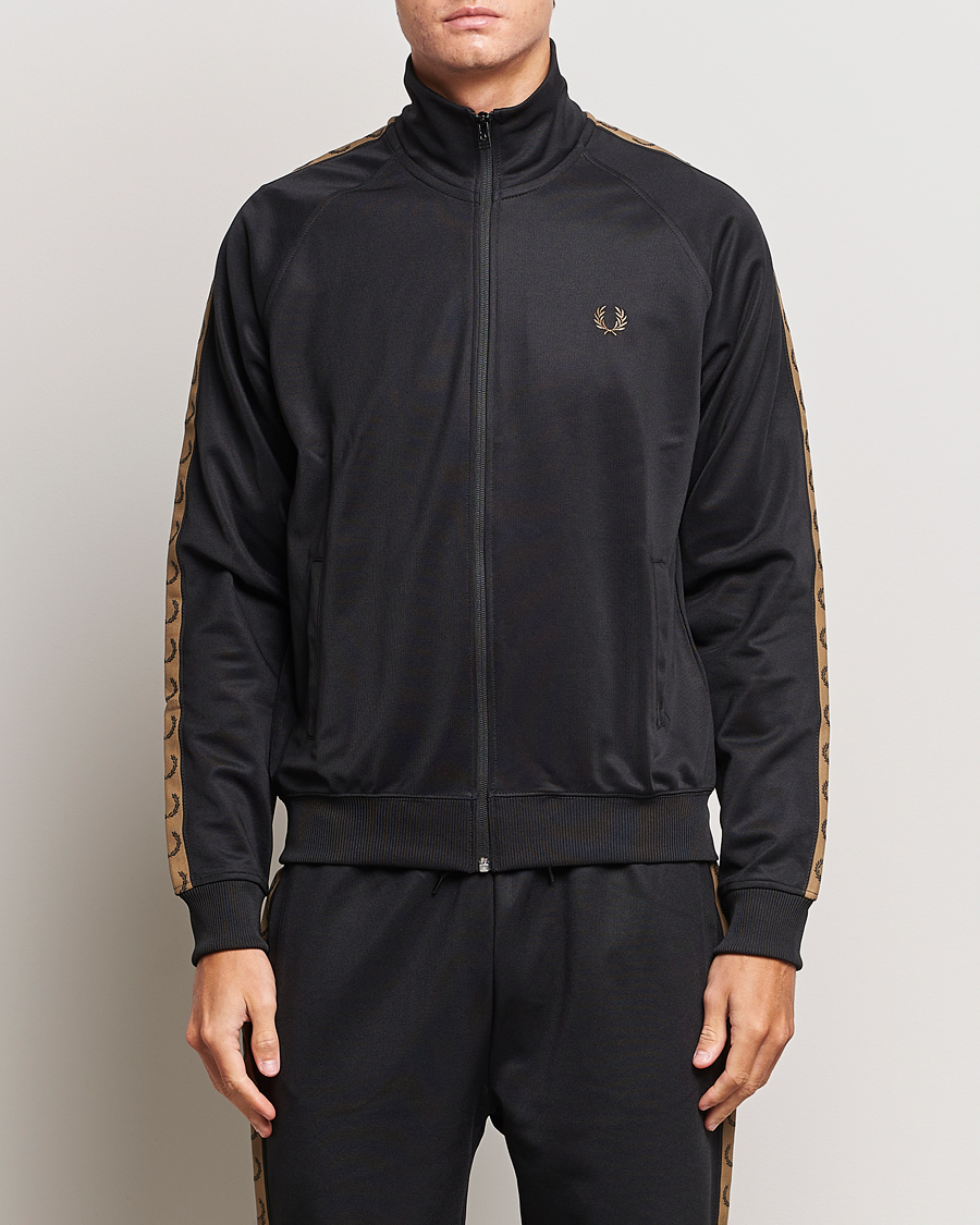 Fred Perry Taped Track Jacket Black at CareOfCarl.com