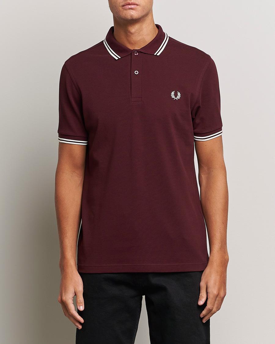 Men |  | Fred Perry | Twin Tipped Polo Shirt Oxblood