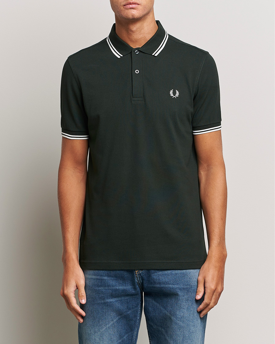 Fred Perry Twin Tipped Polo Shirt Night Green at CareOfCarl.com