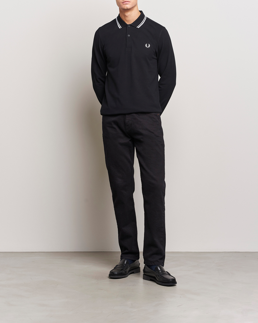 Fred Perry Long Sleeve Twin Tipped Shirt Black at CareOfCarl.com