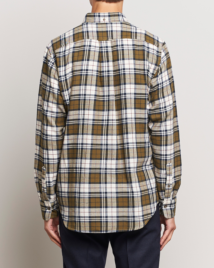 GANT Regular Fit Flannel Checked Shirt Dark Cactus at CareOfCarl.com