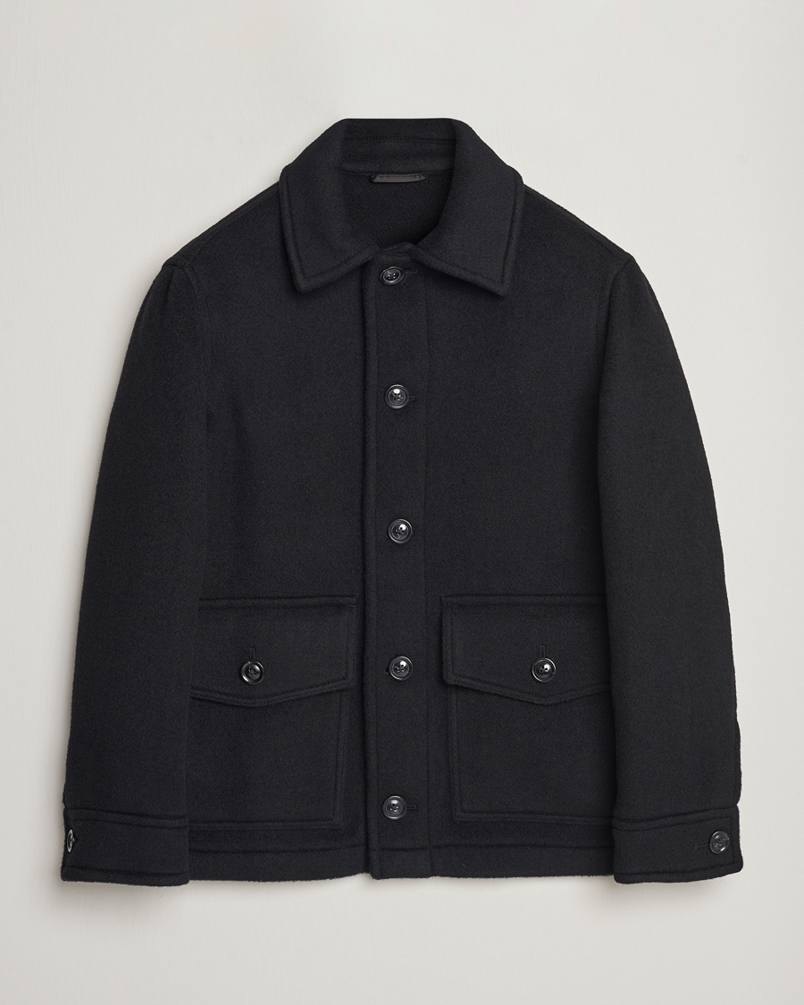 GANT Short Wool Jacket Black at CareOfCarl