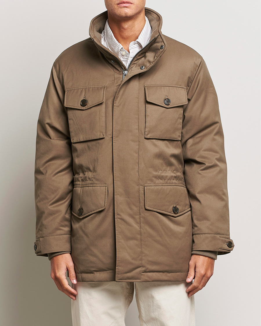 GANT Flannel Padded Field jacket Desert Brown at CareOfCarl