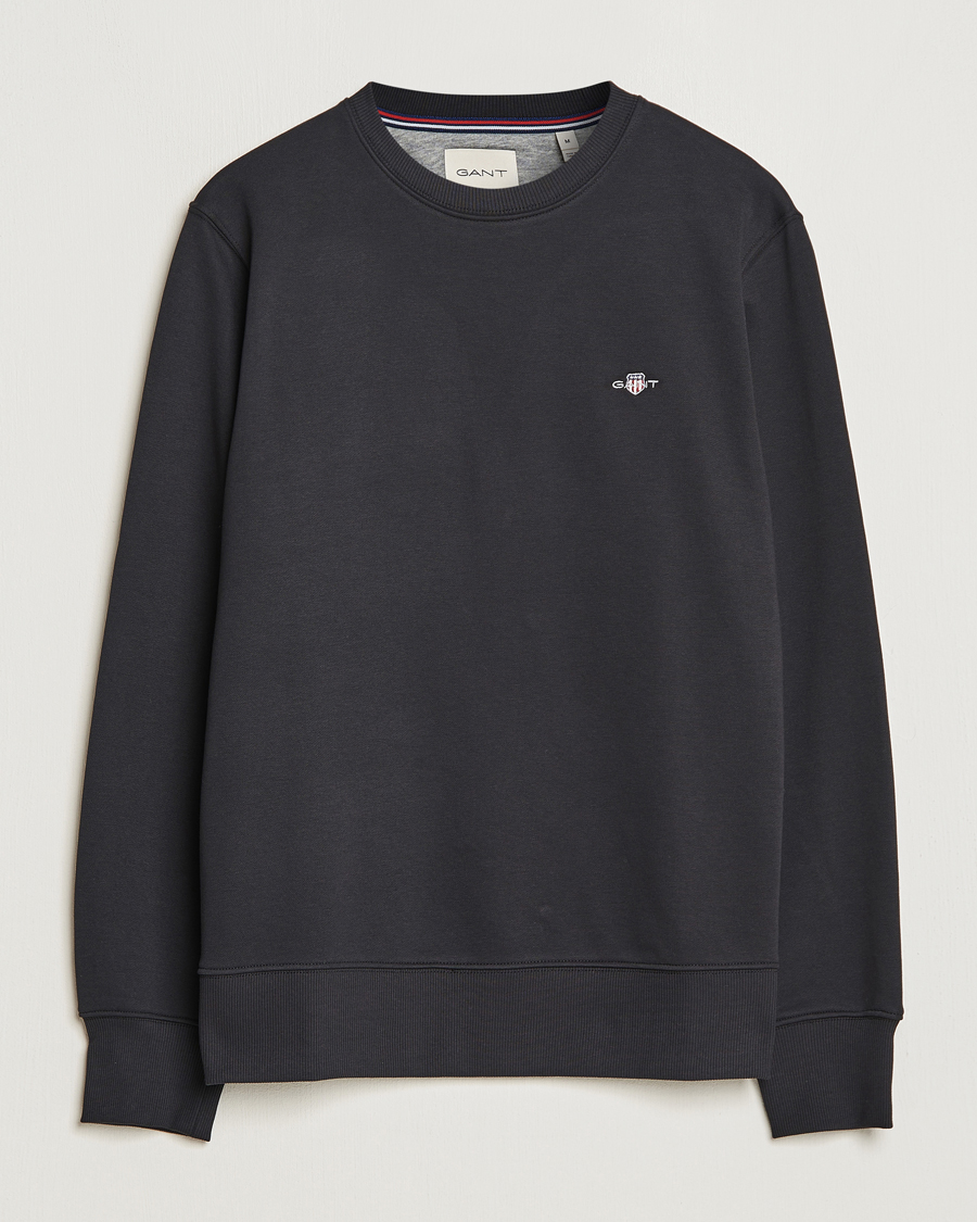 GANT Original Crew Neck Sweatshirt Black at CareOfCarl.com