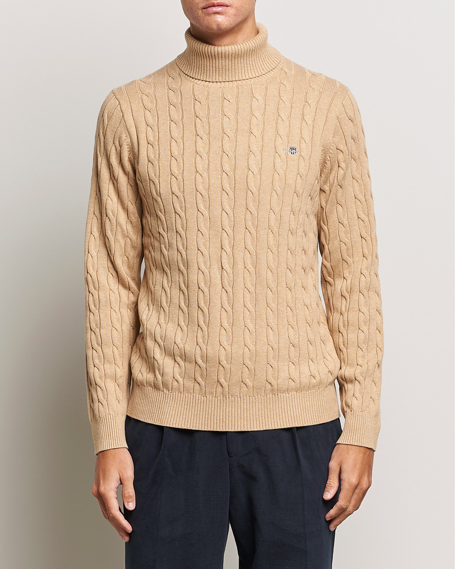 Mens cream cable on sale knit turtleneck sweater