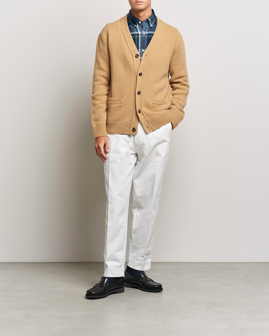 GANT Soft Wool Cardigan Khaki Melange at CareOfCarl.com