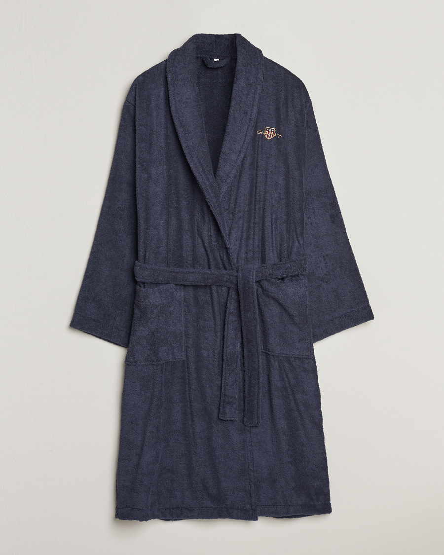 GANT Archive Shield Terry Robe Evening Blue at CareOfCarl.com