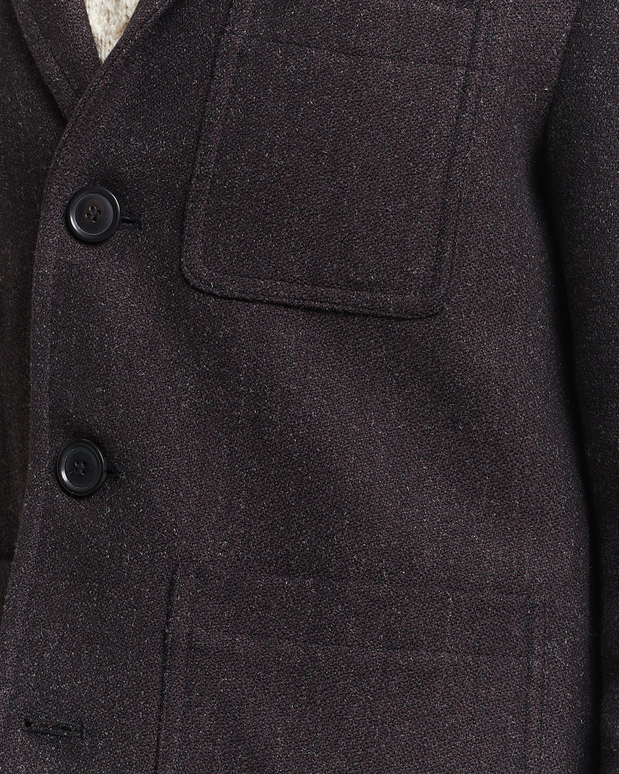 Gloverall Wool Worker Shirt Jacket Mulberry at