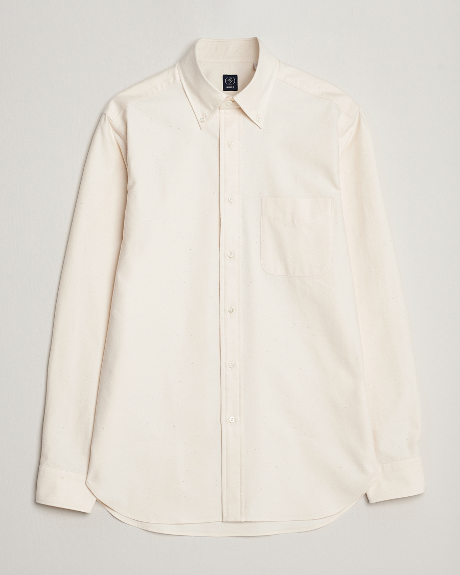 Beams F Cotton Flannel Button Down Shirt Off White at CareOfCarl.com