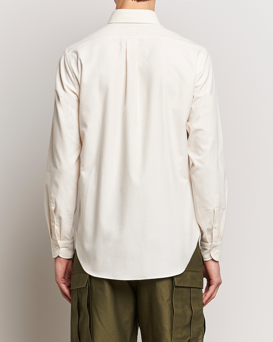 Beams F Cotton Flannel Button Down Shirt Off White at CareOfCarl.com