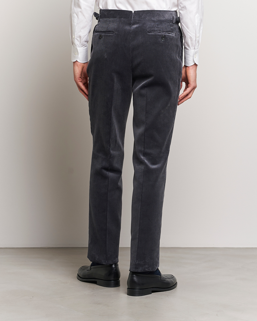 SSM-TR5 – Mid Grey double reverse pleats w/ side-adjusters - Cashmere/Wool  mid-high waisted flannel trousers - Suitsurmesur