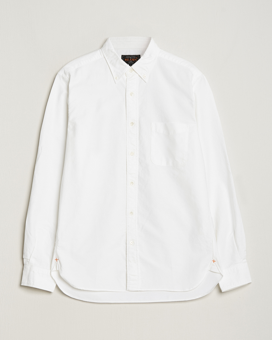 BEAMS PLUS Oxford Button Down Shirt White at CareOfCarl.com