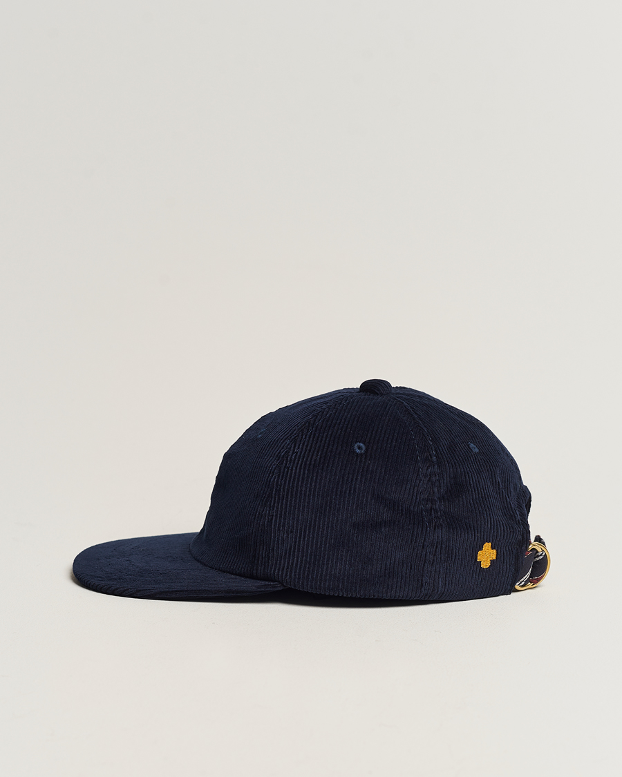 BEAMS PLUS 6 Panel Corduroy Cap Navy at CareOfCarl.com