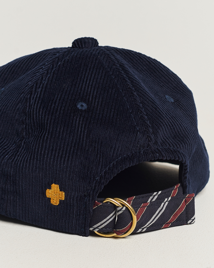 BEAMS PLUS 6 Panel Corduroy Cap Navy at CareOfCarl.com