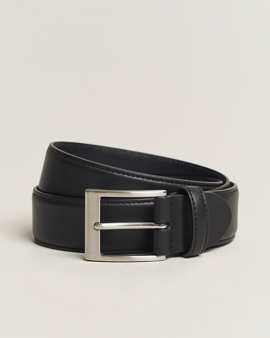 Canali Leather Belt Black Calf at CareOfCarl.com