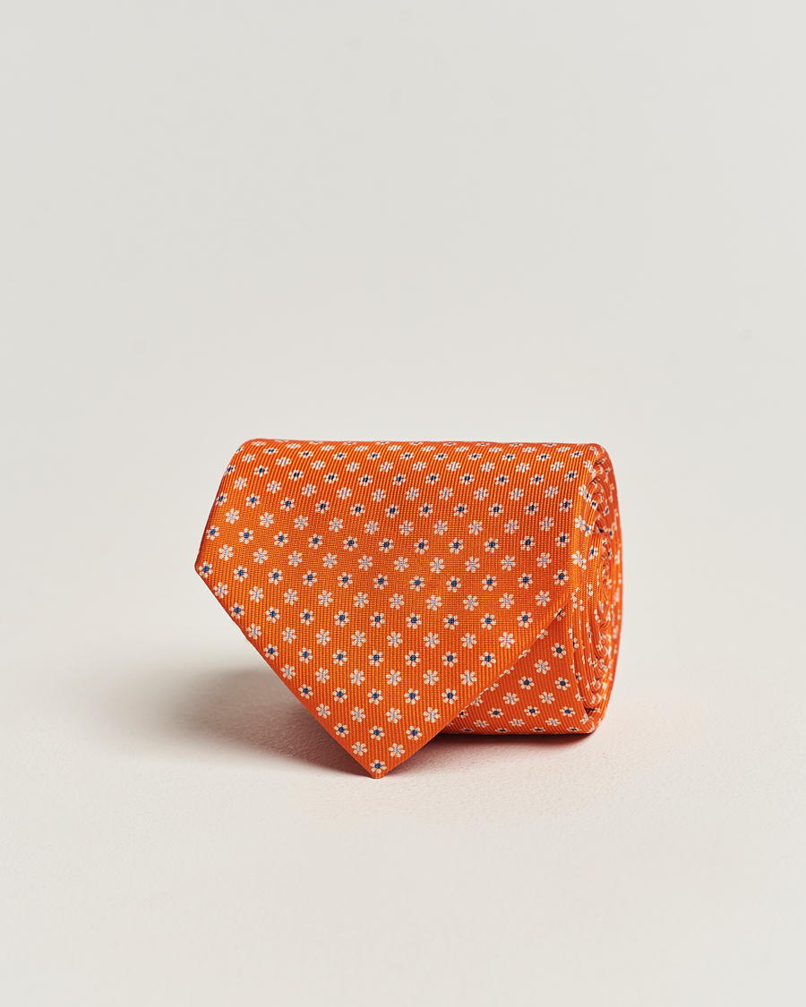 Altea Printed Silk Tie Orange at CareOfCarl.com