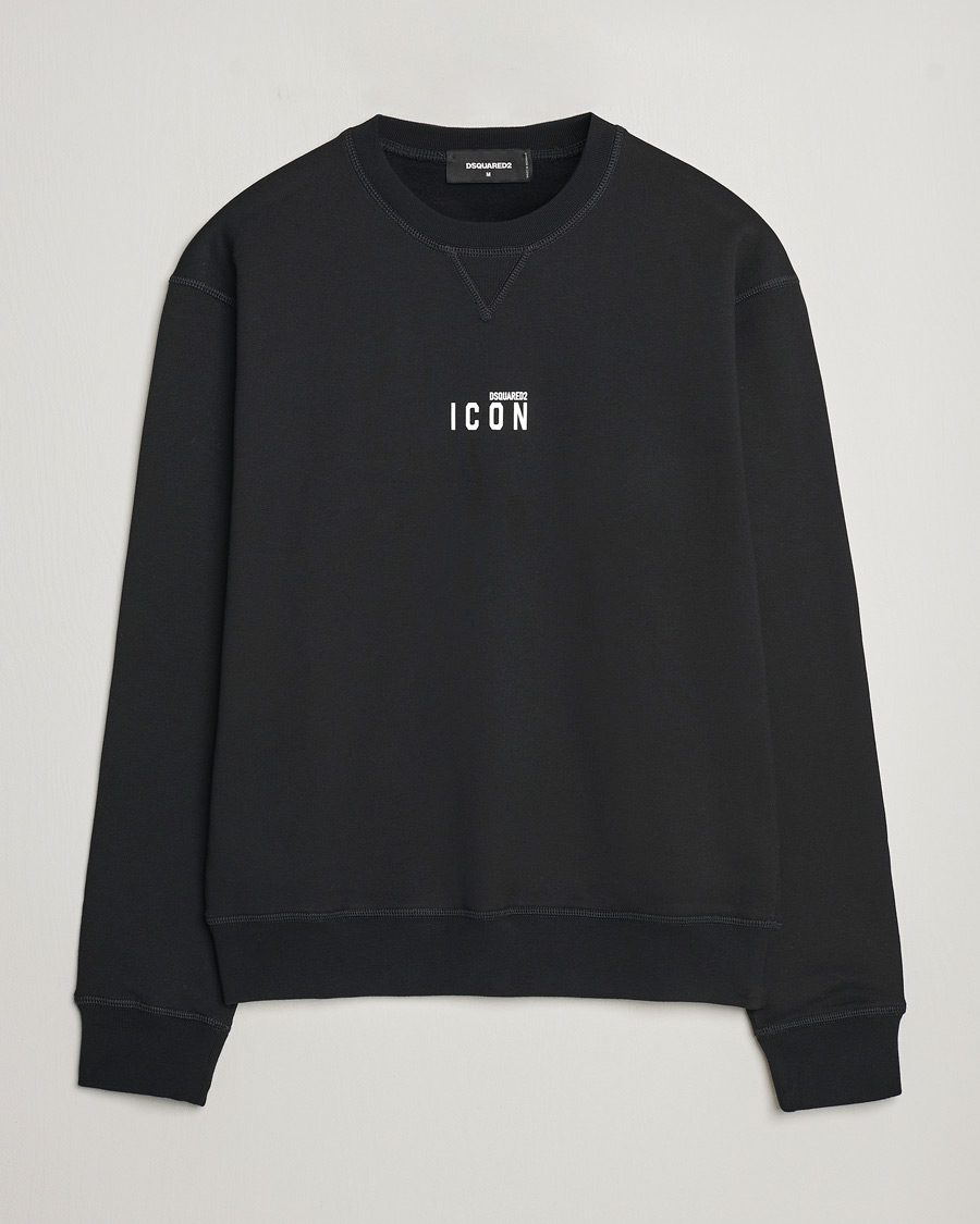 Dsquared2 Icon Small Logo Crew Neck Sweatshirt Black at CareOfCarl.com