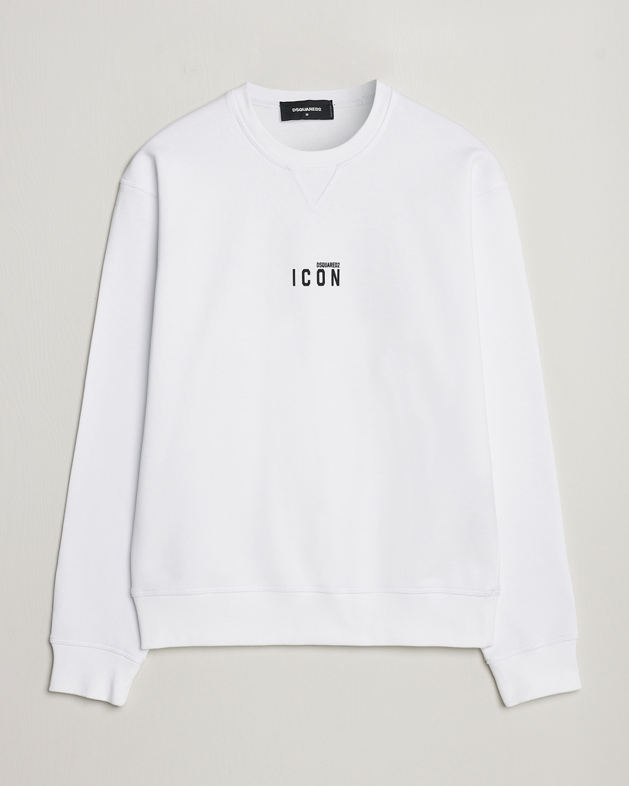 Dsquared2 Icon Small Logo Crew Neck Sweatshirt White at CareOfCarl