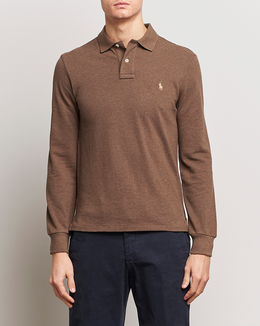 Slim fit long 2025 sleeve polo ralph lauren