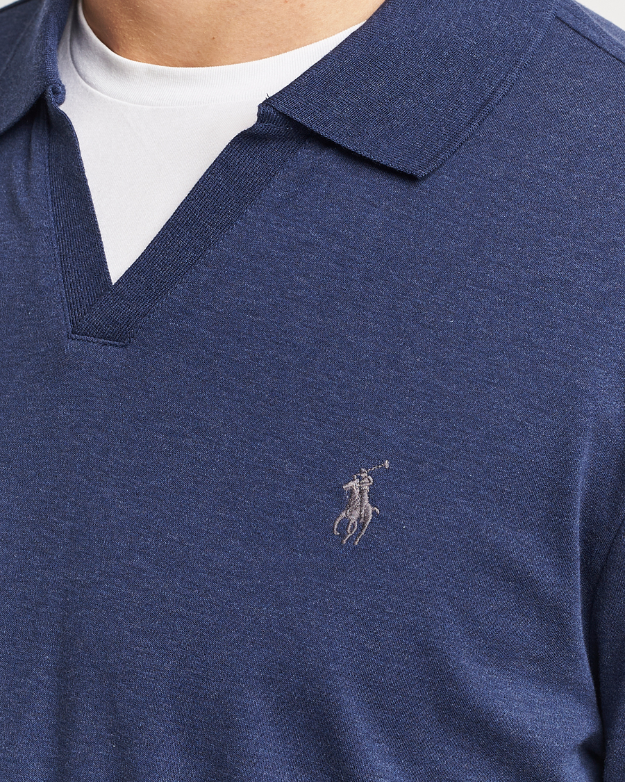 Polo Ralph Lauren Long Sleeve Polo Shirt Navy Heather at