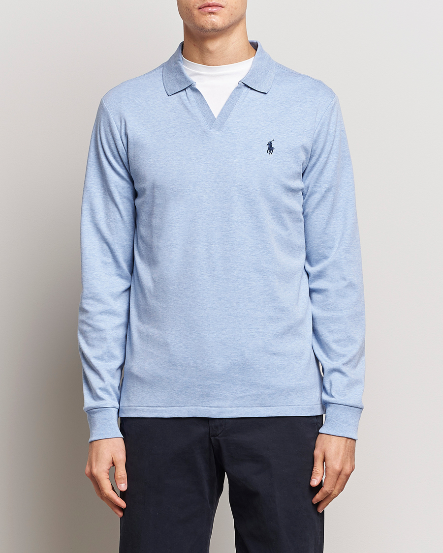 Polo Ralph Lauren Luxury Pima Cotton Long Sleeve Polo Navy Heather