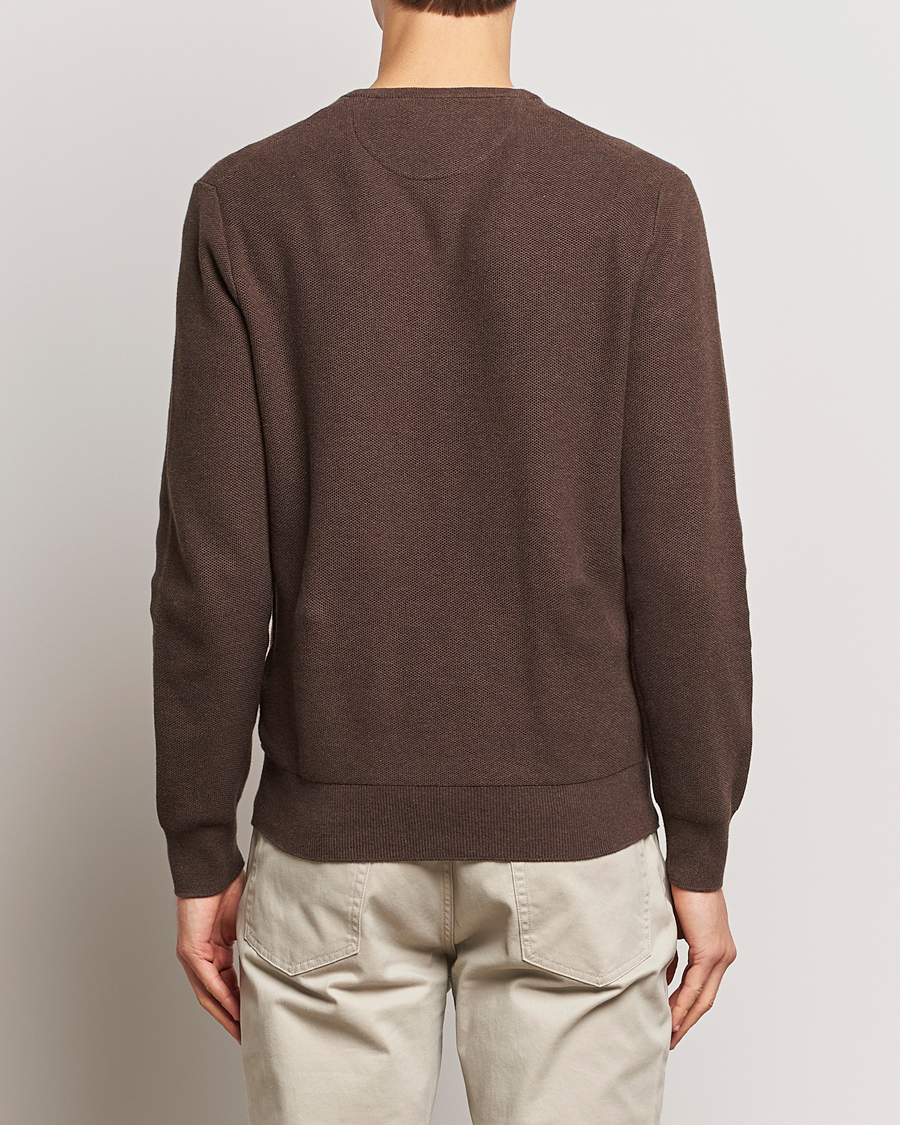 Polo Ralph Lauren Textured Cotton Crew Neck Sweater Spa Brown